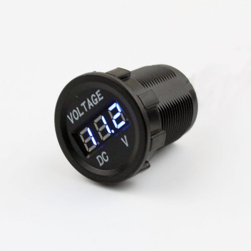 12v/24v waterproof car boat motorcycle blue led digital voltmeter meter outlet