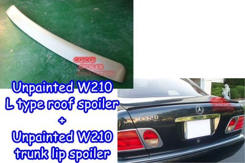 Unpainted combo96~01 m-benz w210 e class sedan roof spoiler + trunk lip spoiler◎