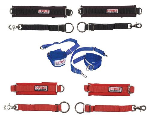 G-force racing 4087 arm restraints - red, blue or black - sfi 3.3 adult &amp; junior