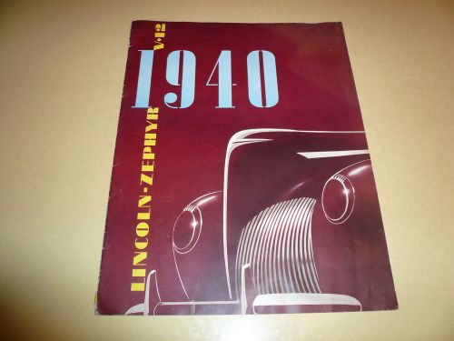 1940 lincoln zephyr v-12 sales brochure - vintage