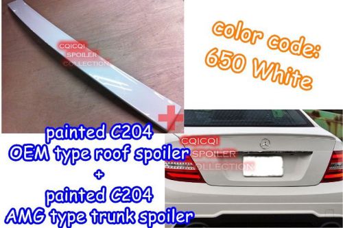 Painted m-benz 11~15 c coupe c204 oem type roof + amg type trunk spoiler 650 ◎