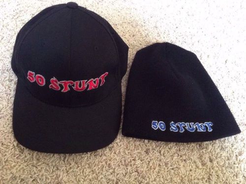 Lot 2 50 stunt motorcycle  basesball cap flex fit stocking hat