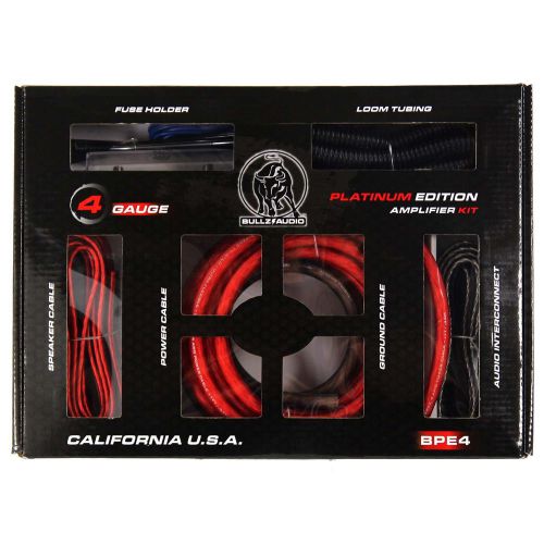 Xscorpion bullz car audio 4-gauge professional amplifier wiring kit red | bpe4r