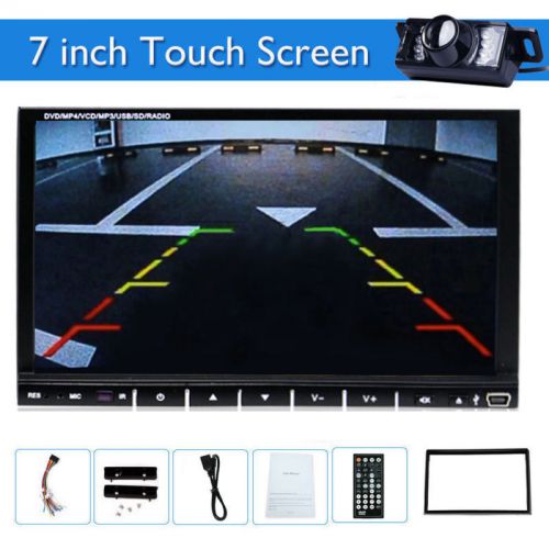 Double 2 din touch screen car stereo in-dash dvd player radio bluetooth+camera