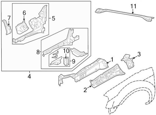 Ford oem fender rail reinforcement 8g1z16b045b image 2