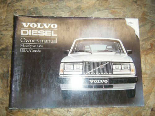 1984 volvo diesel original factory owners manual operators book