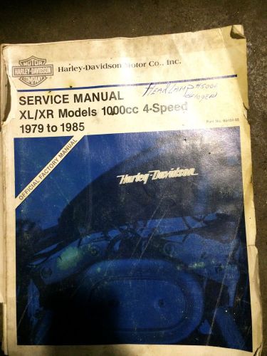 Harley davidson motorcycle manual xl/xr models 1000cc 4 speed 1979 to 1985