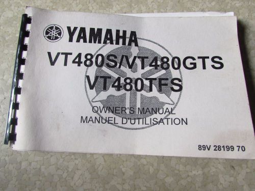 Yamaha vt480s vt480gts snowmobile owners manual 1991 1st edition