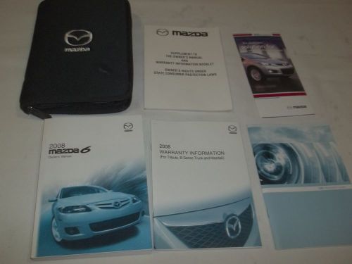 2008 mazda 6 owner&#039;s manual 6/pc.set &amp; black mazda premium zippered factory case