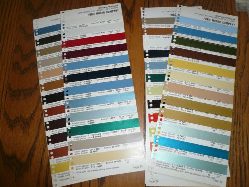 1977 1978 ford motor company sherwin-williams color chip paint sample