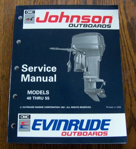 1992 johnson evinrude outboard service manual 40 thru 55 hp models