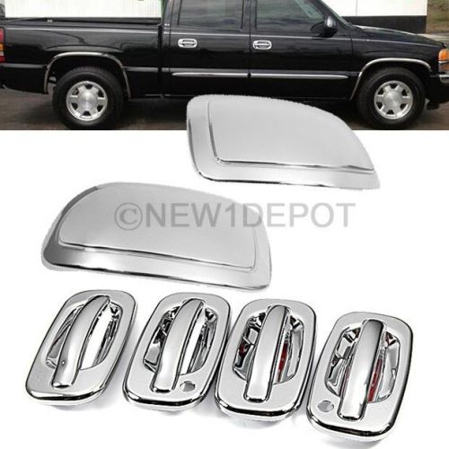 Chrome side door handle+mirror covers set for 00-06 chevy suburban/gmc yukon nd