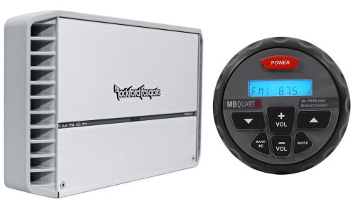 Rockford fosgate punch pm600x4 600w marine boat 4-ch. amplifier amp + receiver