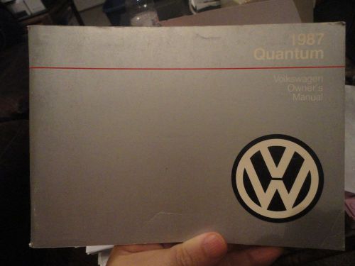 1987 volkswagen quantum owners manual excellent original vw