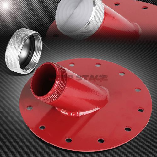 Fuel cell gas tank 45° degree 1.5&#034; remote fill 2.75&#034; filler neck pipe+cap red