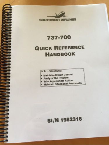 Southwest airlines 737-700 manual - quick reference handbook knock off