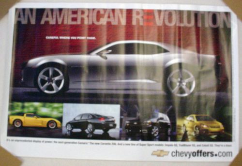 Chevrolet concept vehicle camaro  poster -  original - corvette z06, etc.