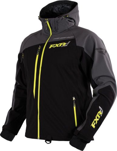 Fxr mens mission softshell jacket coat-black/charcoal/hivis -medium or 2xl -new