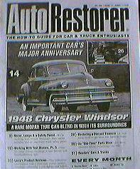 Auto restorer- 1948 chrysler windsor 1968 ford mustang restoration   07/06