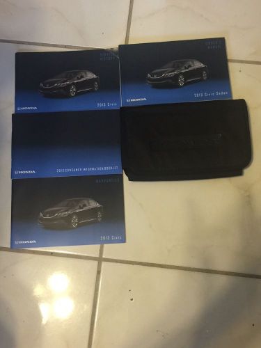 2013 honda civic sedan owner&#039;s manual with booklet&#039;s &amp; case