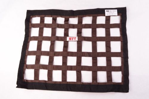 Stt racing safety equipment sfi 27.1 ribbon window net black brown 22 x 17 1/2