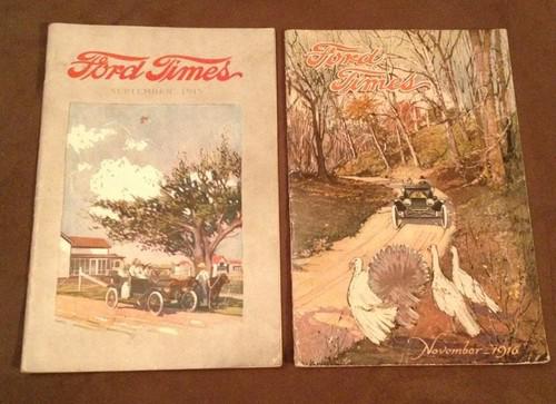 Lot sep 1915 + nov 1916 ford times factory newsletter magazines