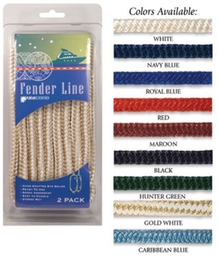 Braided nylon fender lines-3/8  x 6&#039; black