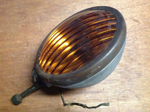 Vintage appleton 45a fog lamp light auto truck car antique old glass lens amber