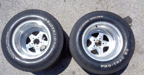 Sell Ford Mopar 15x12 Drag Star Race Wheels w/ Pro Trac 50 Tires Rims ...