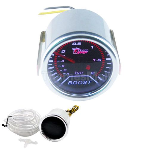 Turbo boost vacuum meter gauge smoked led 52mm universal auto car boat motor