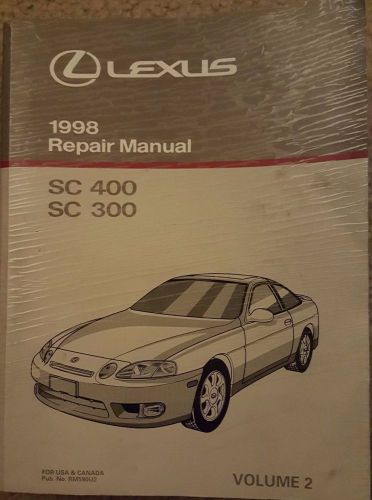 1998 oem lexus sc300 sc400 repair manual vol 2 2jz-ge vvti and 1uz-fe vvti