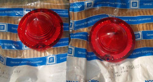 Corvette c2 1963-67 brake light lens&#034; (1 pair) n.o.s. g.m.