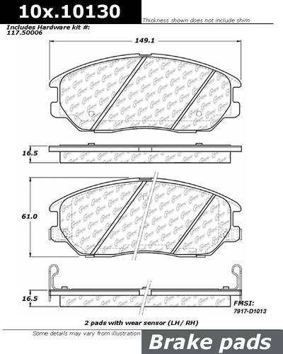 Centric 106.10130 brake pad or shoe, front