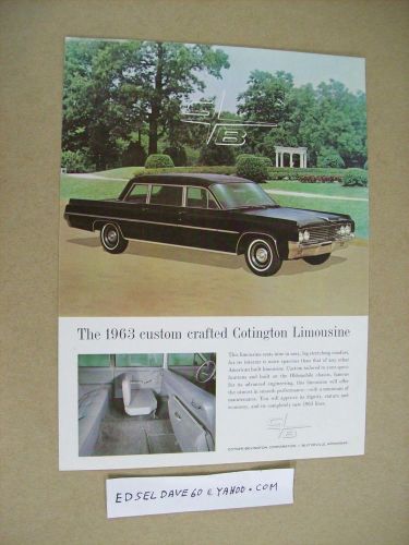 1963  oldsmobile limo  cotner / bevington  sales brochure .