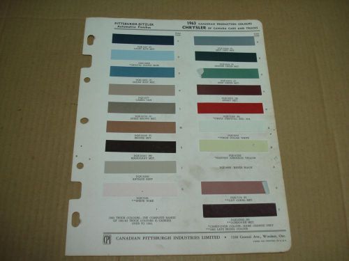 1963 chrysler cars &amp; trucks ditzler paint chip colours