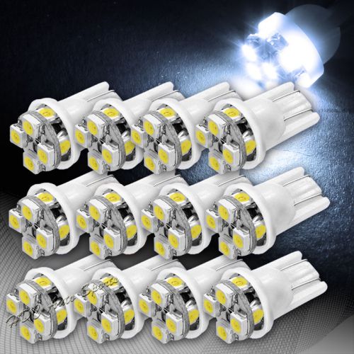 12x white smd 8 led t10 interior courtesy license plate wedge light lamp bulbs