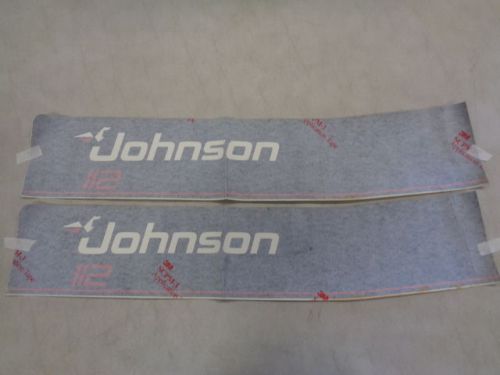 Johnson 112 decal pair (2) red / white / black 29&#034; x 5 5/8&#034; marine boat