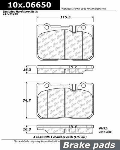 Centric 105.06650 brake pad or shoe, front