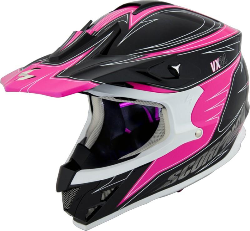 Scorpion vx-34 spike - off-road/dirt helmet - pink/black - lg