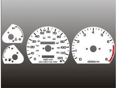 1985-1987 honda civic crx instrument cluster white face gauges 85-87