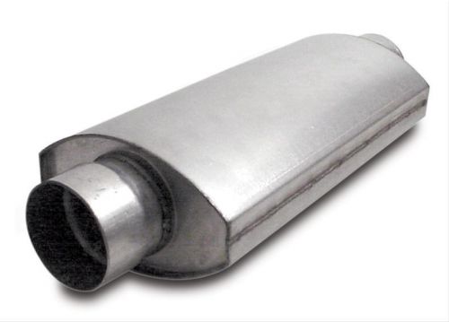 Dynatech muffler split-flow race steel 2.50&#034; inlet 2.50&#034; outlet 19.0&#034; length ea