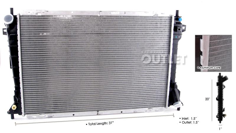 1998-2002 crown victoria radiator v8 4.6 police lx 98-02 2005 town car auto 05