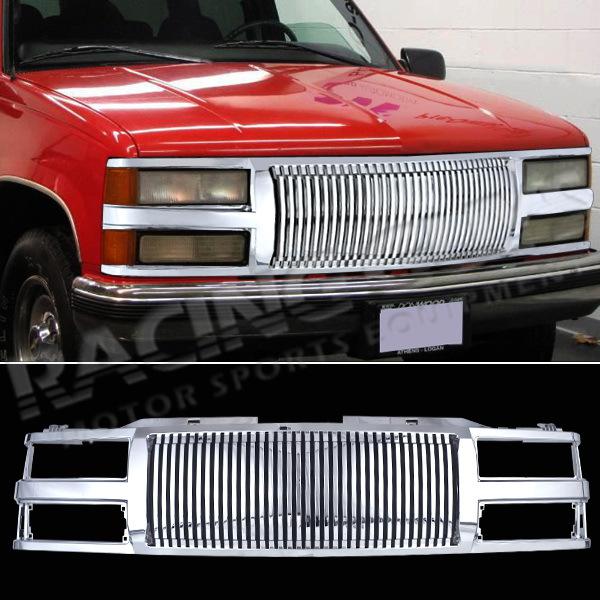 New chevy c/k pick-up truck composite style chrome vertical look grille 1pc kit