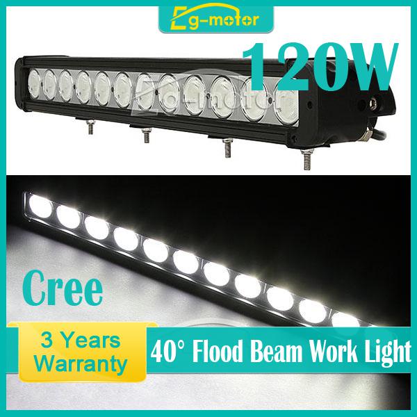 20" 120w  high power cree led work light bar driving lamp car truck boat suv atv