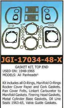 Top end gasket set 1948-65 panhead - firering head gaskets - close out