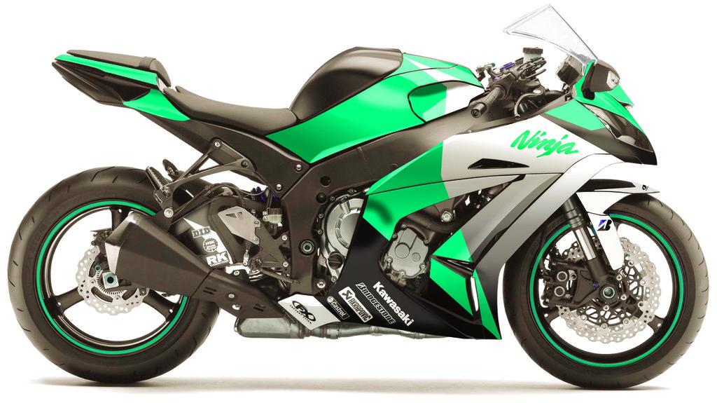 Factory effex ev-r complete graphic kit green for kawasaki ninja 650r 2009-2011