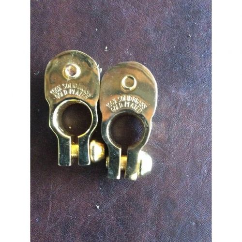 Deka battery terminal connectors 2 pc solid brass gold plated