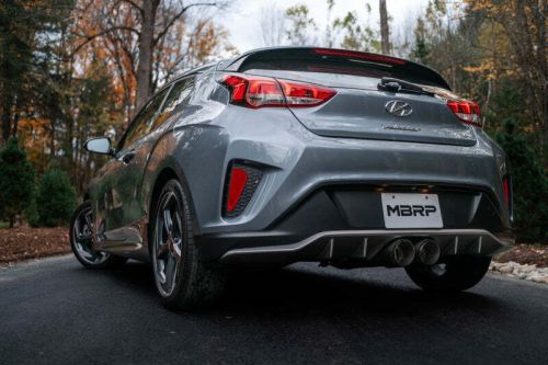 2019+ mbrp hyundai veloster turbo cat back - t304 stainless - carbon fiber tip