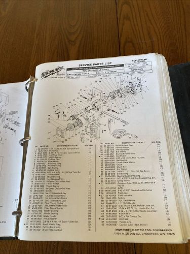 Milwaukee machine tool equipment drill illustrated service parts lists diagrams