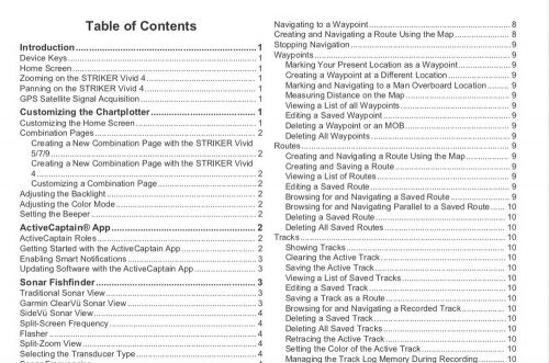 Garmin striker vivid series 4cv 5cv 7cv 9cv owner&#039;s manual